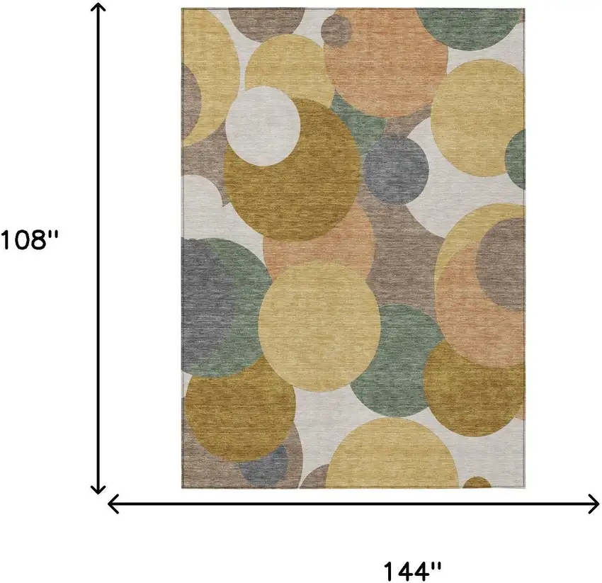 Gold And Walnut Geometric Washable Indoor Outdoor Area Rug Photo 6