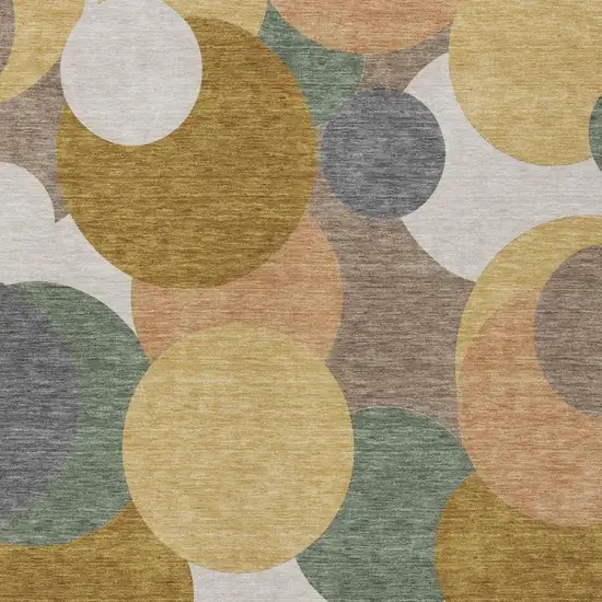 Gold And Walnut Geometric Washable Indoor Outdoor Area Rug Photo 3
