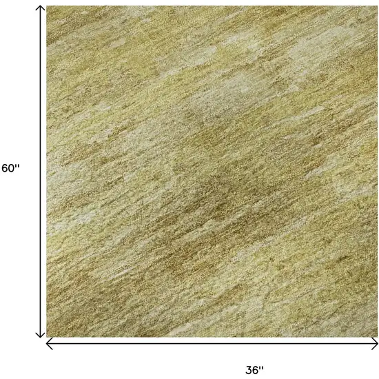 Gold And Wheat Abstract Washable Area Rug With UV Protection Photo 9
