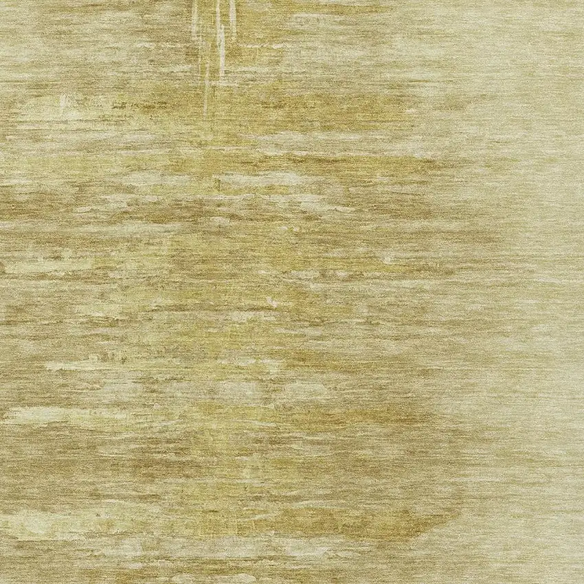 Gold And Wheat Abstract Washable Area Rug With UV Protection Photo 4