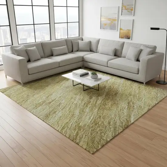 Gold And Wheat Abstract Washable Area Rug With UV Protection Photo 2