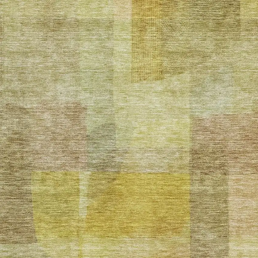 Gold And Wheat Abstract Washable Area Rug With UV Protection Photo 3