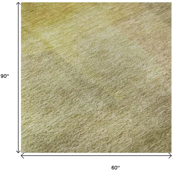 Gold And Wheat Abstract Washable Area Rug With UV Protection Photo 8