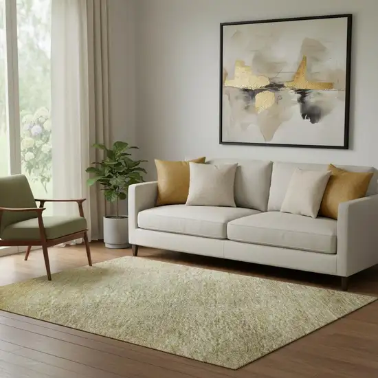 Gold And Wheat Abstract Washable Area Rug With UV Protection Photo 2