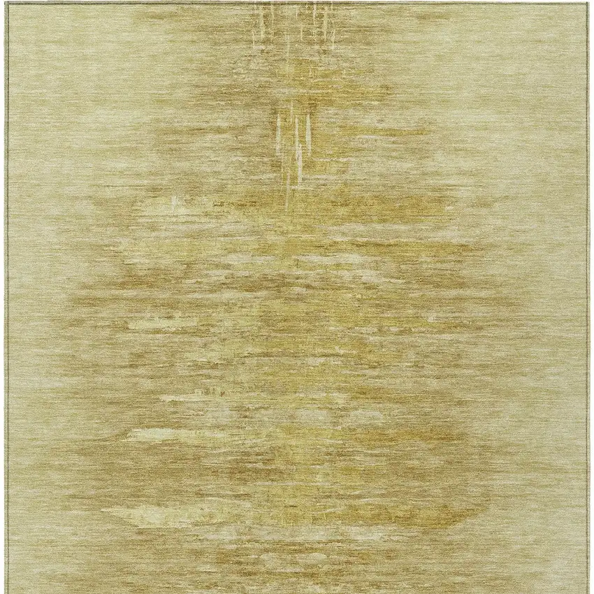 Gold And Wheat Abstract Washable Indoor Outdoor Area Rug Photo 7