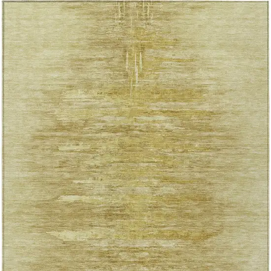 Gold And Wheat Abstract Washable Indoor Outdoor Area Rug Photo 7