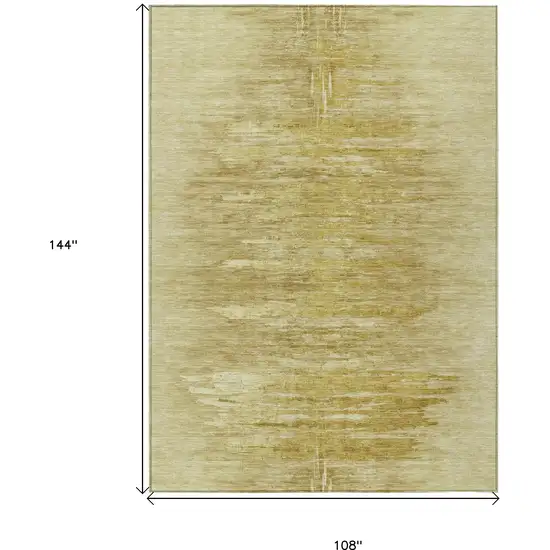 Gold And Wheat Abstract Washable Indoor Outdoor Area Rug Photo 3