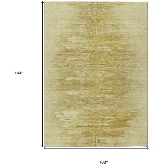 Gold And Wheat Abstract Washable Indoor Outdoor Area Rug Photo 3