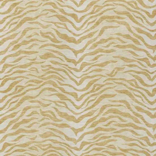 Gold And Wheat Animal Print Washable Indoor Outdoor Area Rug Photo 3