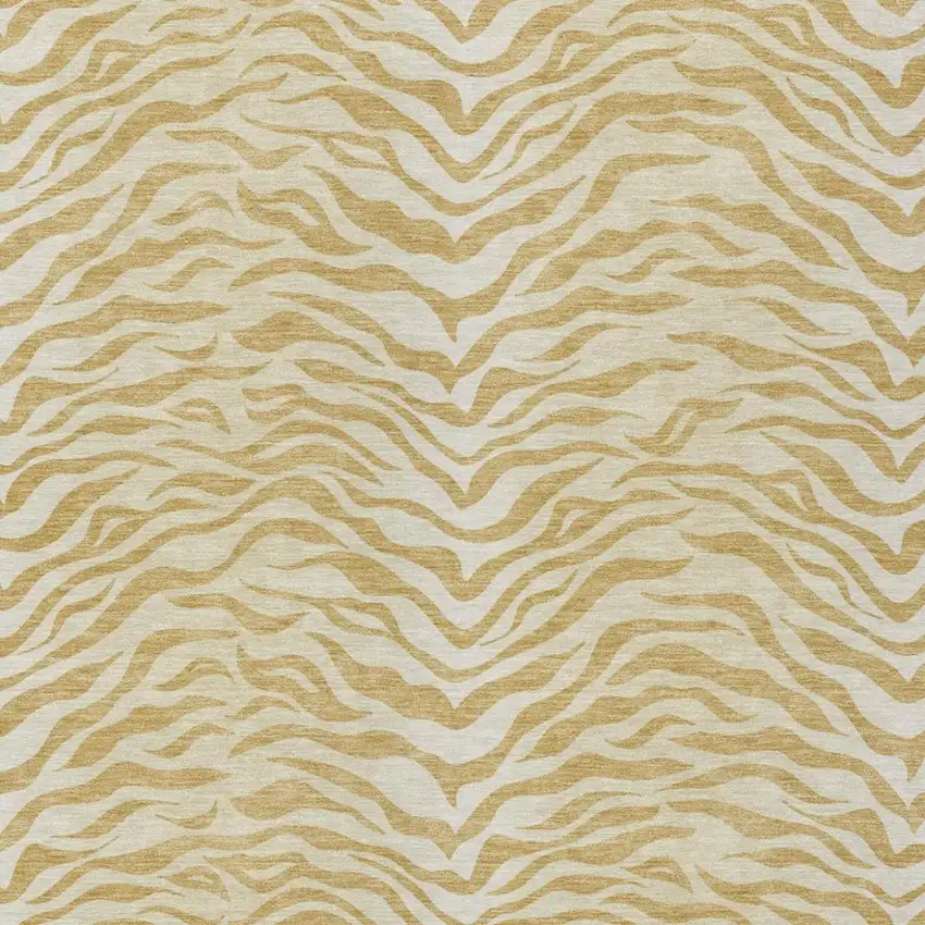 Gold And Wheat Animal Print Washable Indoor Outdoor Area Rug Photo 3