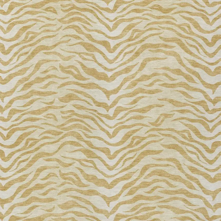 Gold And Wheat Animal Print Washable Indoor Outdoor Area Rug Photo 2