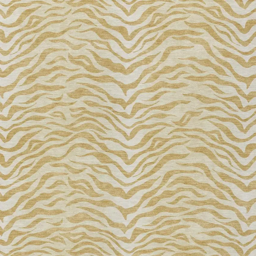 Gold And Wheat Animal Print Washable Indoor Outdoor Area Rug Photo 1
