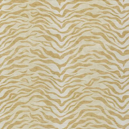 Gold And Wheat Animal Print Washable Indoor Outdoor Area Rug Photo 2