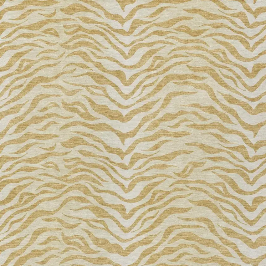Gold And Wheat Animal Print Washable Indoor Outdoor Area Rug Photo 2