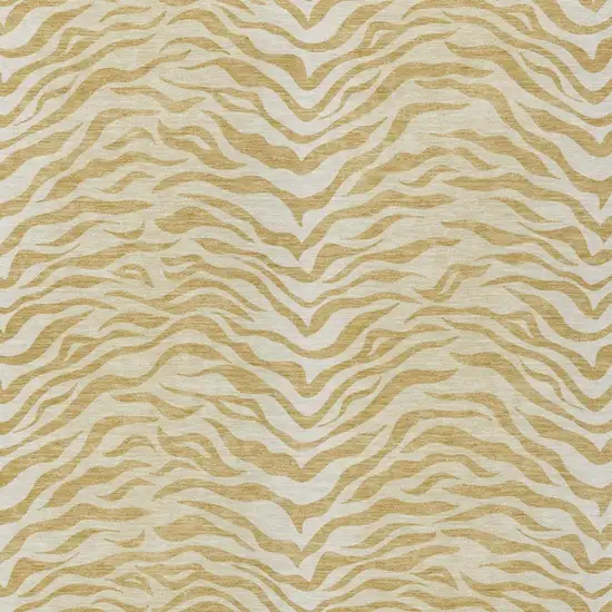 Gold And Wheat Animal Print Washable Indoor Outdoor Area Rug Photo 3
