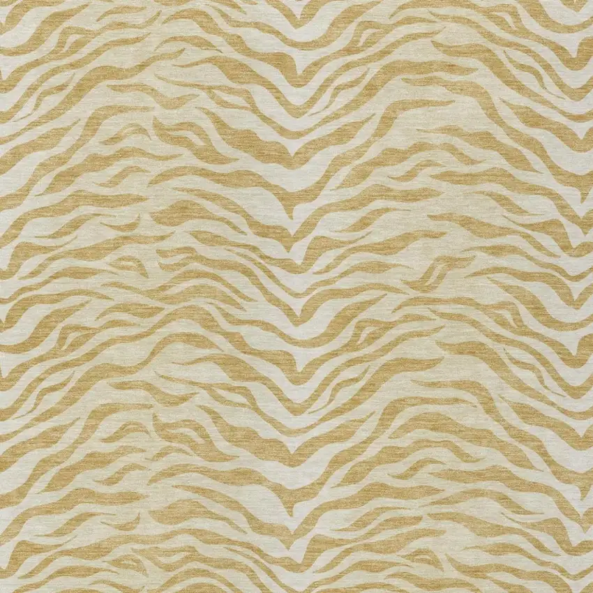 Gold And Wheat Animal Print Washable Indoor Outdoor Area Rug Photo 3