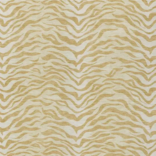 Gold And Wheat Animal Print Washable Indoor Outdoor Area Rug Photo 2