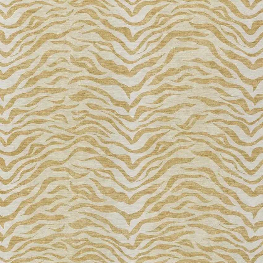 Gold And Wheat Animal Print Washable Indoor Outdoor Area Rug Photo 3