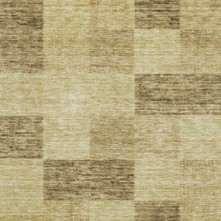 Gold And Wheat Geometric Washable Area Rug With UV Protection Photo 3