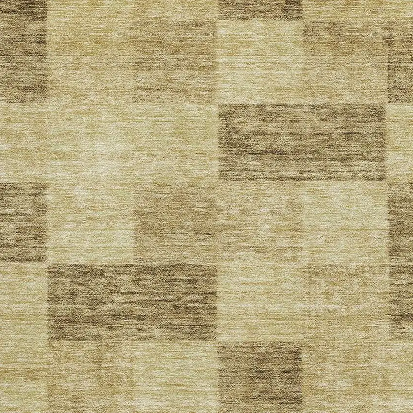 Gold And Wheat Geometric Washable Area Rug With UV Protection Photo 3