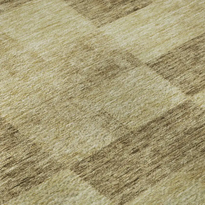 Gold And Wheat Geometric Washable Area Rug With UV Protection Photo 7