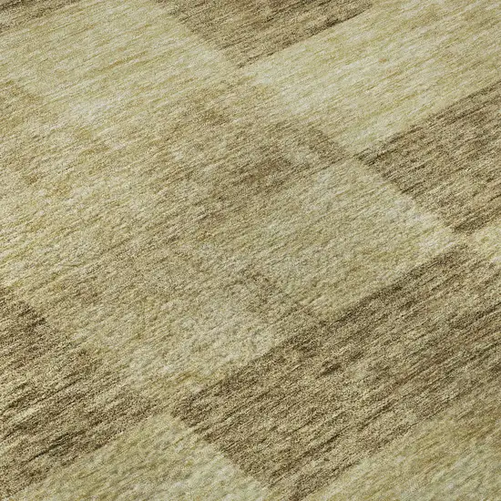 Gold And Wheat Geometric Washable Area Rug With UV Protection Photo 7