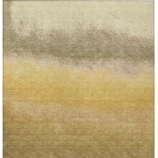Gold And Wheat Ombre Washable Indoor Outdoor Area Rug Photo 1