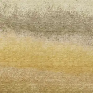 Photo of Gold And Wheat Ombre Washable Indoor Outdoor Area Rug