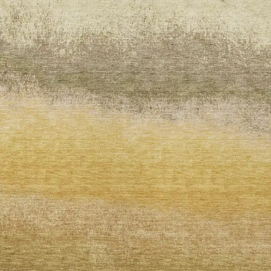 Gold And Wheat Ombre Washable Indoor Outdoor Area Rug Photo 1