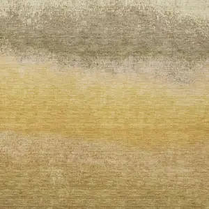 Photo of Gold And Wheat Ombre Washable Indoor Outdoor Area Rug