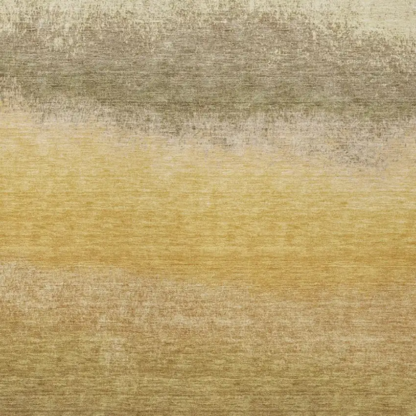 Gold And Wheat Ombre Washable Indoor Outdoor Area Rug Photo 1