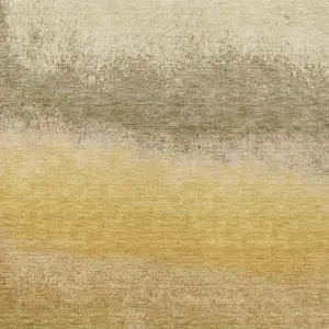 Photo of Gold And Wheat Ombre Washable Indoor Outdoor Area Rug