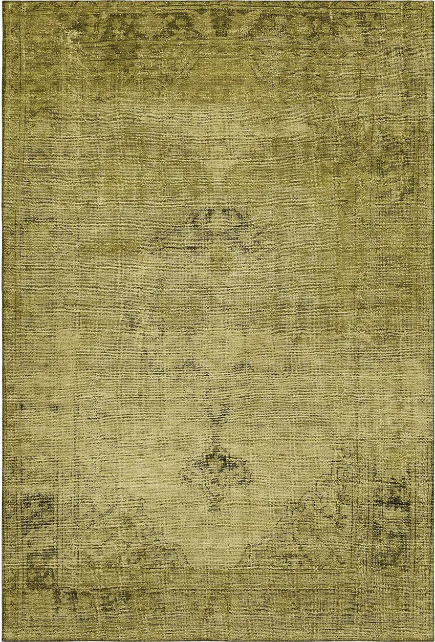 Gold And Wheat Oriental Washable Area Rug With UV Protection Photo 1