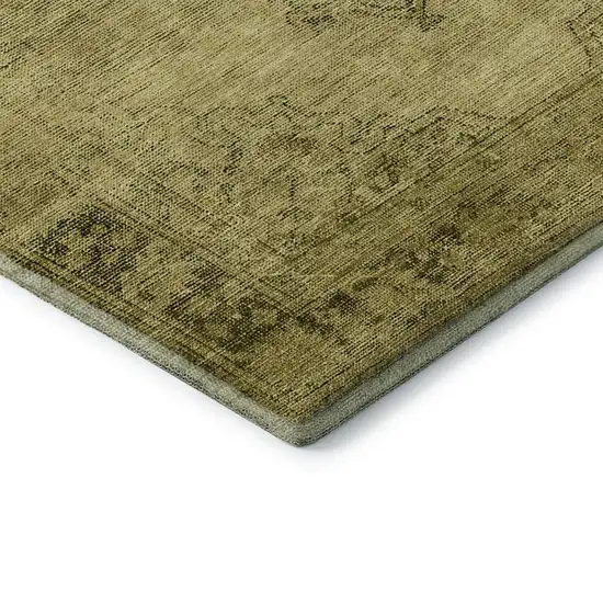 Gold And Wheat Oriental Washable Area Rug With UV Protection Photo 8