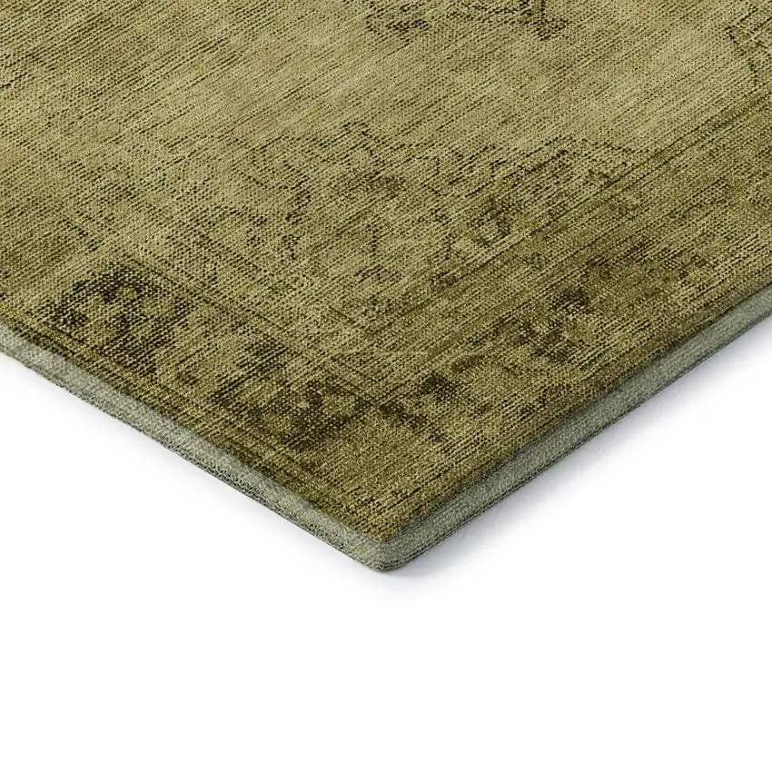 Gold And Wheat Oriental Washable Area Rug With UV Protection Photo 8
