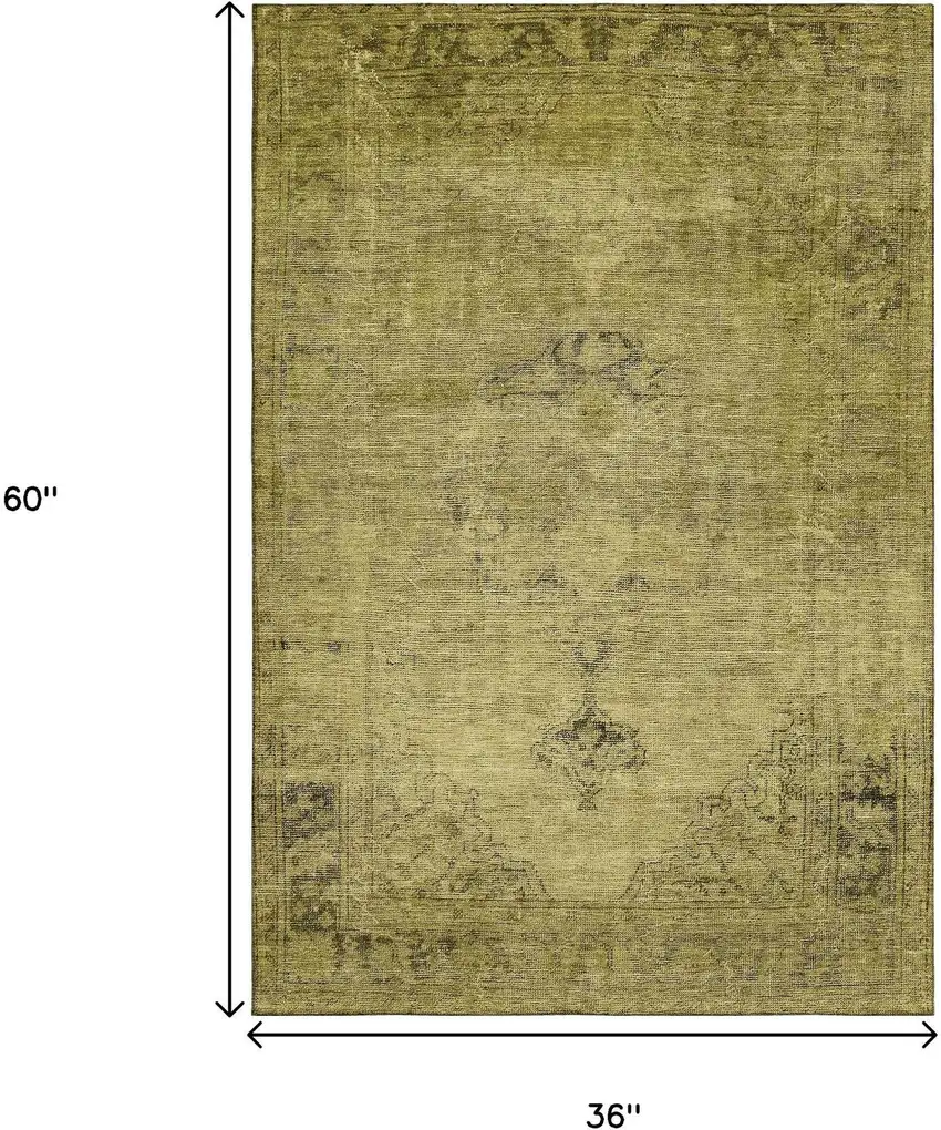 Gold And Wheat Oriental Washable Area Rug With UV Protection Photo 6