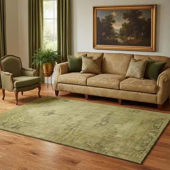 Gold And Wheat Oriental Washable Area Rug With UV Protection Photo 1