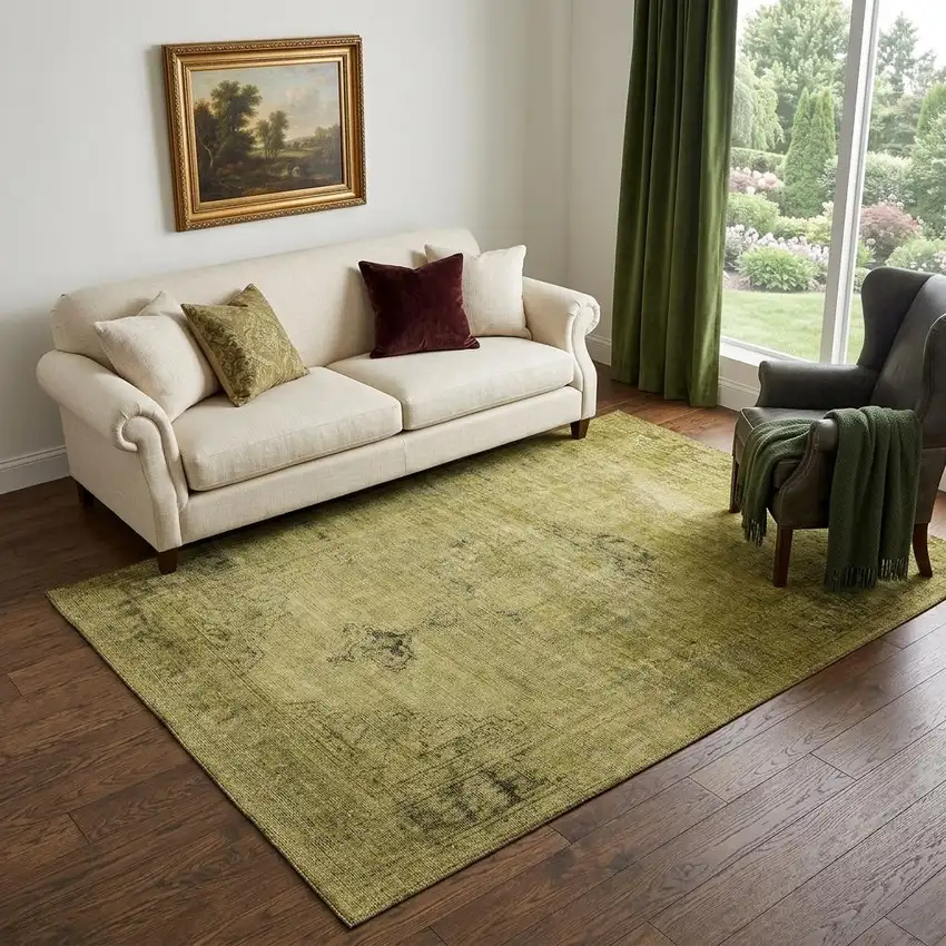 Gold And Wheat Oriental Washable Area Rug With UV Protection Photo 1