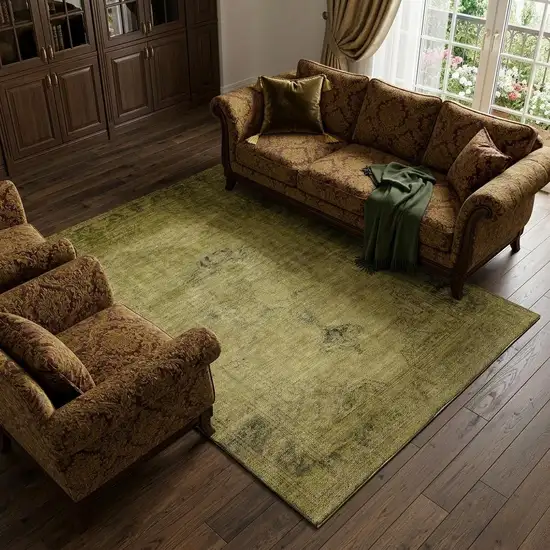 Gold And Wheat Oriental Washable Area Rug With UV Protection Photo 1