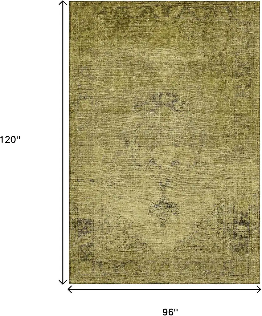 Gold And Wheat Oriental Washable Area Rug With UV Protection Photo 3