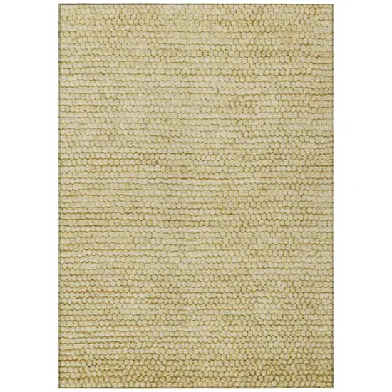 Gold And Wheat Striped Washable Indoor Outdoor Area Rug Photo 2