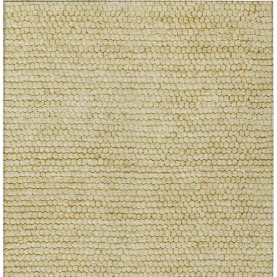 Gold And Wheat Striped Washable Indoor Outdoor Area Rug Photo 4