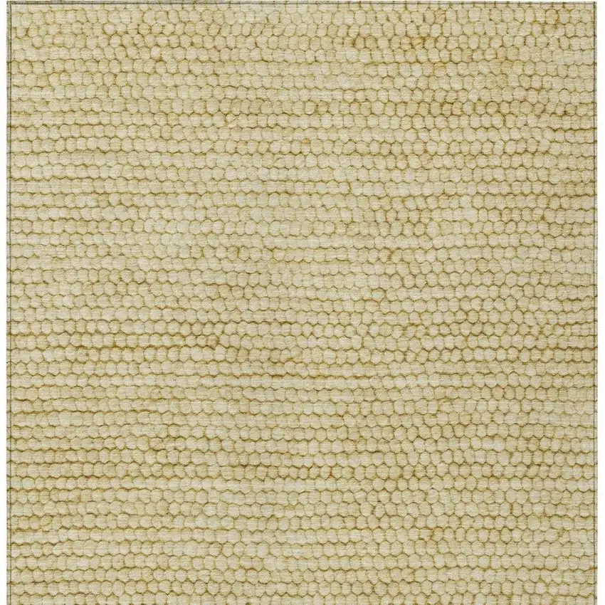Gold And Wheat Striped Washable Indoor Outdoor Area Rug Photo 4