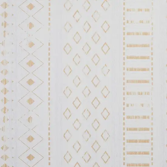 Gold And White Abstract Geometric Washable Area Rug Photo 3