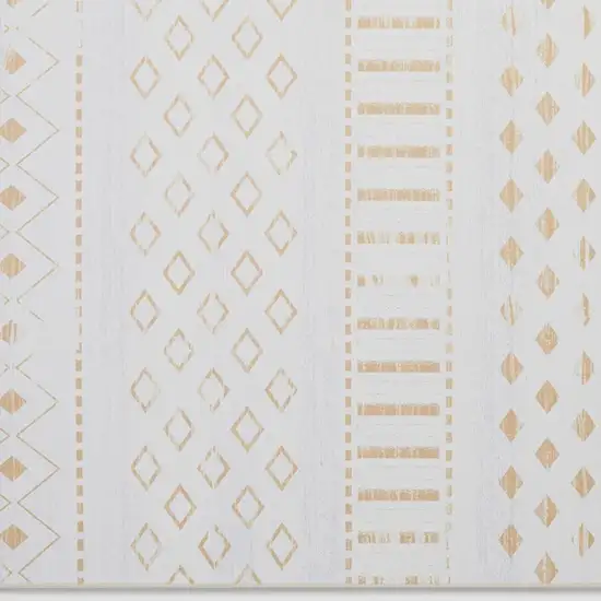 Gold And White Abstract Geometric Washable Area Rug Photo 3