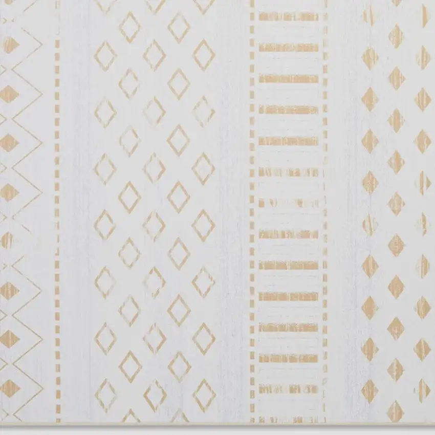 Gold And White Abstract Geometric Washable Area Rug Photo 3