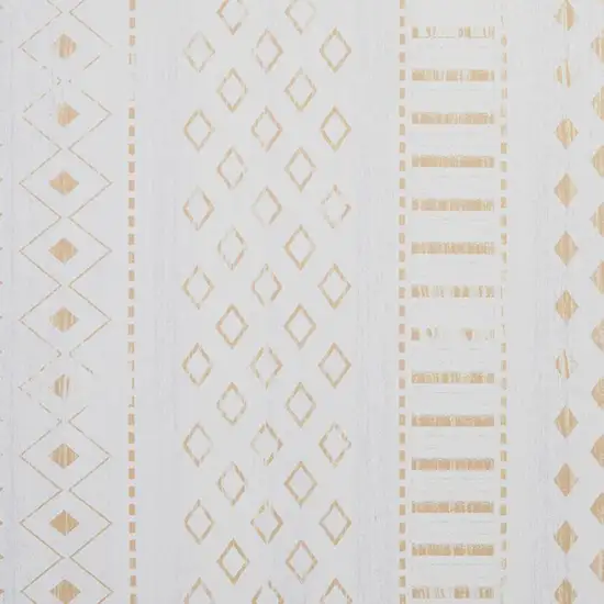 Gold And White Abstract Geometric Washable Area Rug Photo 3