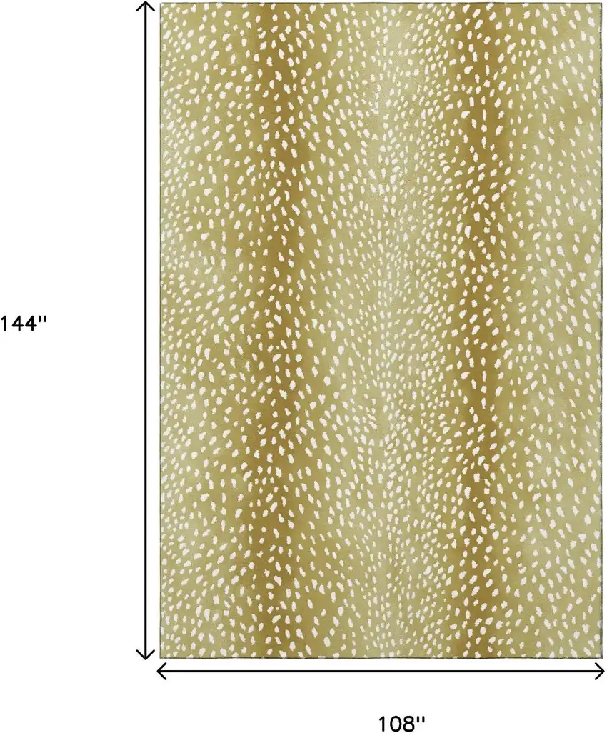 Gold And White Animal Print Washable Indoor Outdoor Area Rug Photo 3