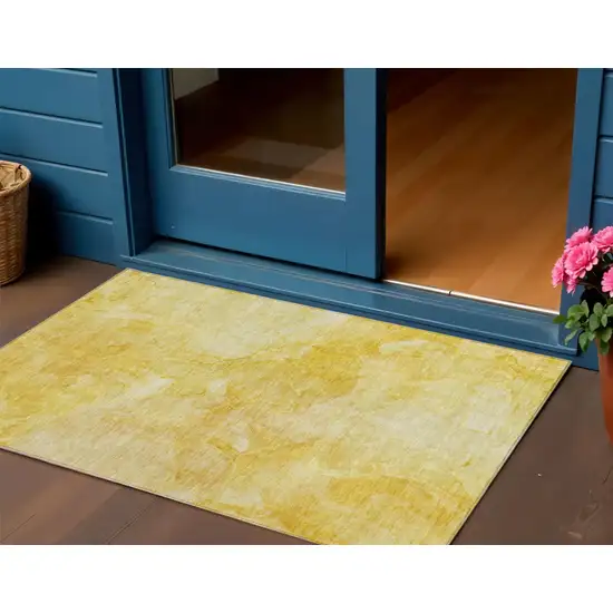 Gold And Yellow Nautical Washable Indoor Outdoor Area Rug Photo 1