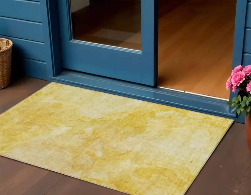 Gold And Yellow Nautical Washable Indoor Outdoor Area Rug Photo 1